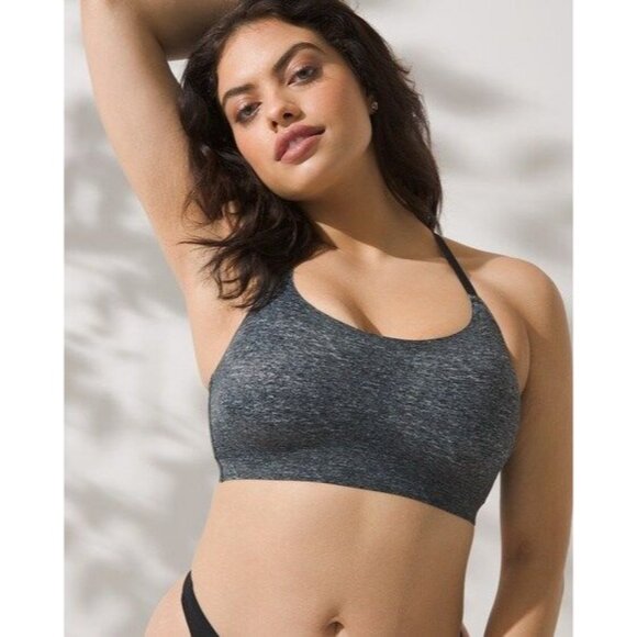 Soma Enbliss Luxe Adjustable Bralette Gray Marled Print Smooth Lightweight Bra M - Picture 5 of 5
